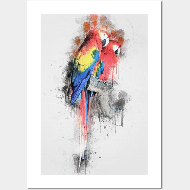 Parrot Birds Wildlife Jungle Safari Africa Wilderness Wall Art by Cubebox